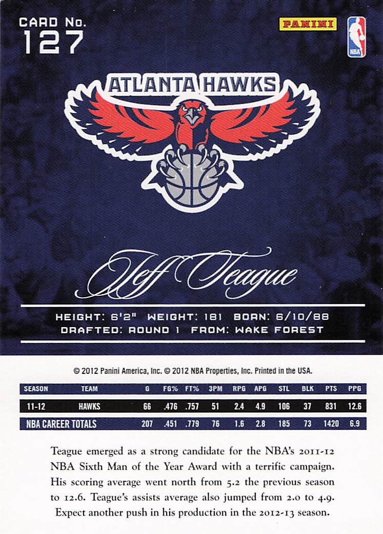 2012-13 Panini Prestige Basketball Jeff Teague #127