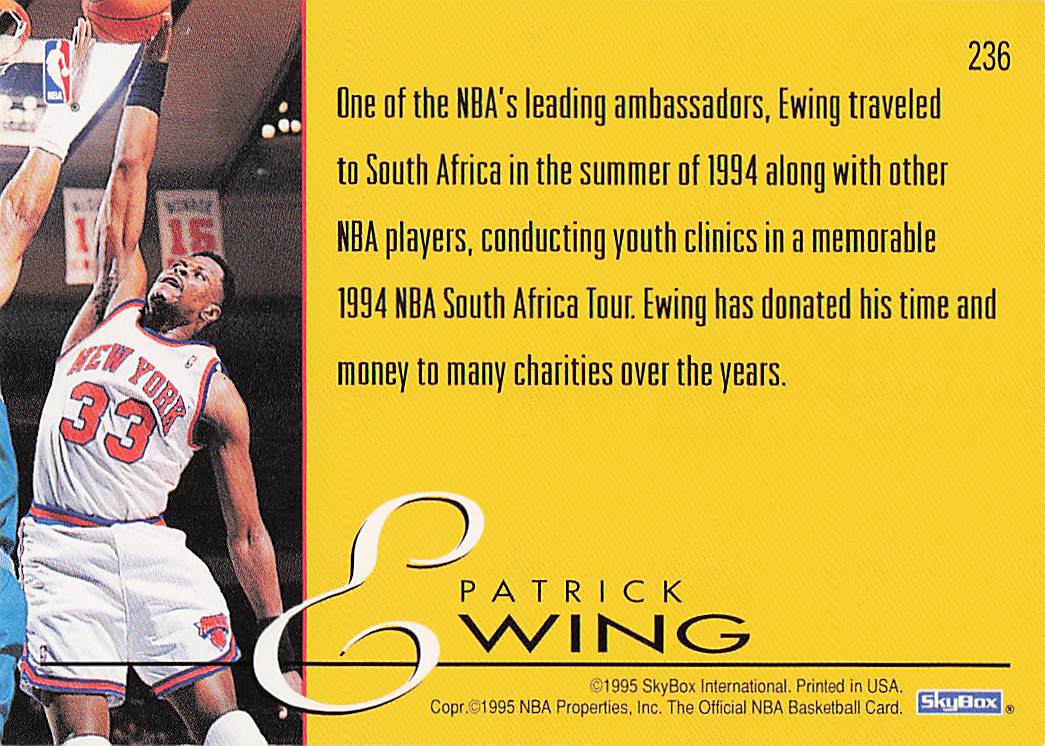 1995-96 Hoops Basketball Patrick Ewing #236