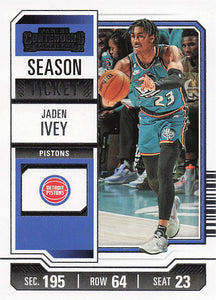 2023-24 Panini Contenders Basketball Season Ticket Retail Jaden Ivey #44