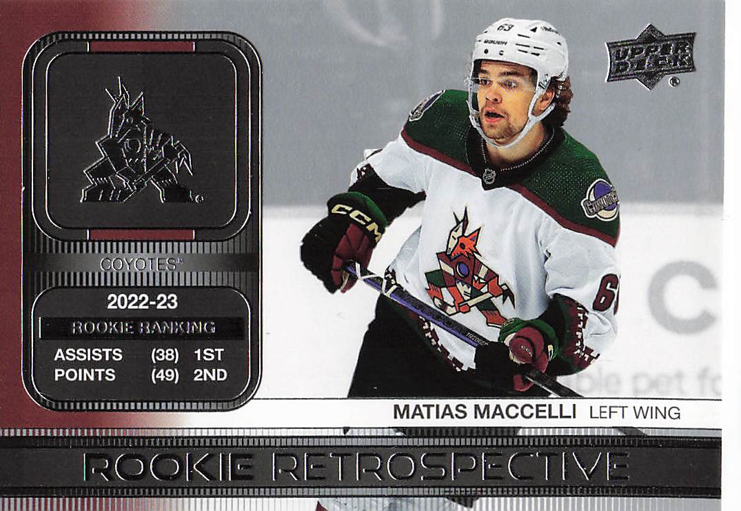 2023-24 Upper Deck Hockey Rookie Retrospective Matias Maccelli #RR-18