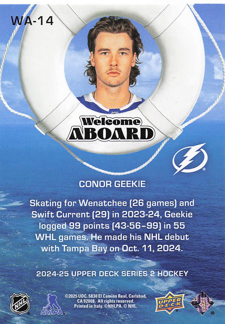 2024-25 Upper Deck Hockey Welcome Aboard Conor Geekie #WA-14