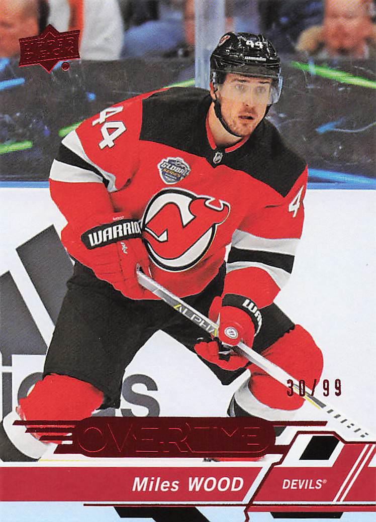 2018-19 Upper Deck Overtime Hockey Red 30/99 Miles Wood #88