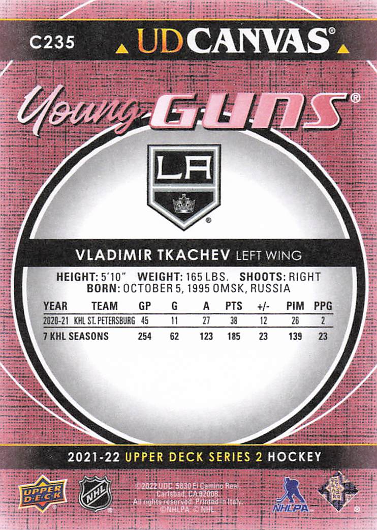 2021-22 Upper Deck Hockey UD Canvas Vladimir Tkachev #C235