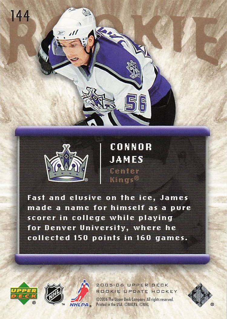 2005-06 Upper Deck Rookie Update Hockey 0578/1999 Connor James #144 Rookie