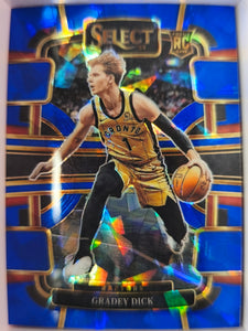 2023-24 Panini Select Basketball Blue Cracked Ice Gradey Dick #90 Rookie