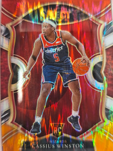 2020-21 Panini Select Basketball Red Wave Prizms Cassius Winston #96 Rookie