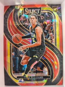 2024-25 Panini Select Basketball Red Cracked Ice Prizm Cody Williams #172 Rookie