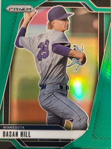 2025 Panini Prizm Baseball Green Prizms Dasan Hill #188