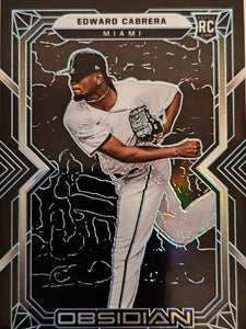 2022 Panini Chronicles Baseball Obsidian Edward Cabrera #9 Rookie
