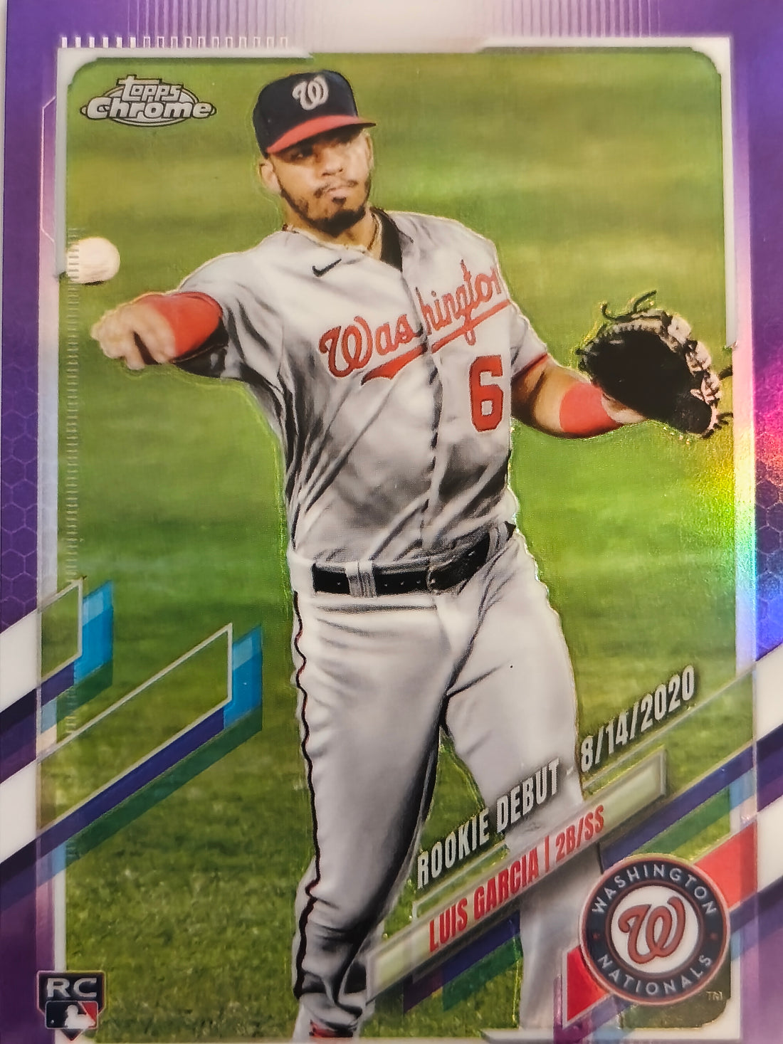 2021 Topps Chrome Update Baseball Purple Refractor Luis Garcia #USC28
