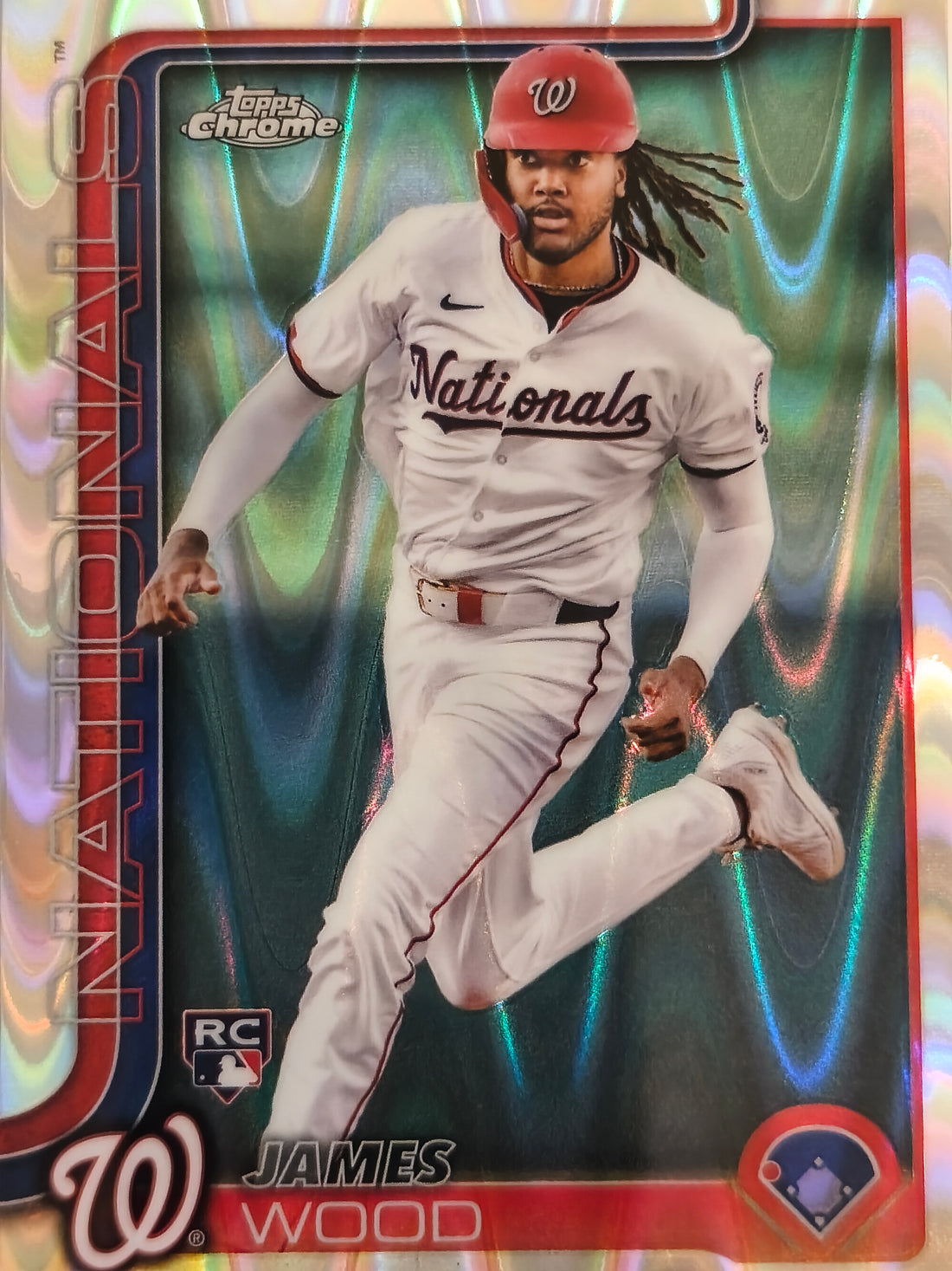 2025 Topps Chrome Baseball Raywave Refractors James Wood #132 Rookie