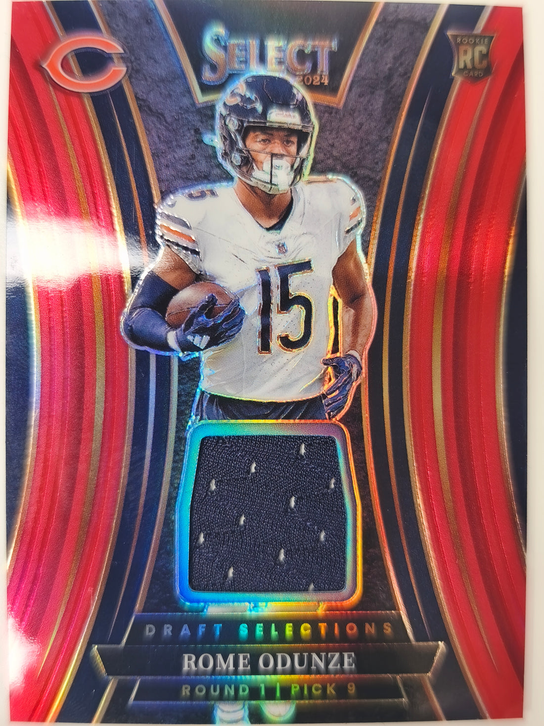 2024 Panini Select Draft Selections Memorabilia Red Prizm Rome Odunze #DSM-ROE