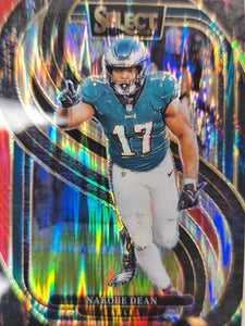 2024 Panini Select Football Black & Red Prizm Shock Nakobe Dean #185