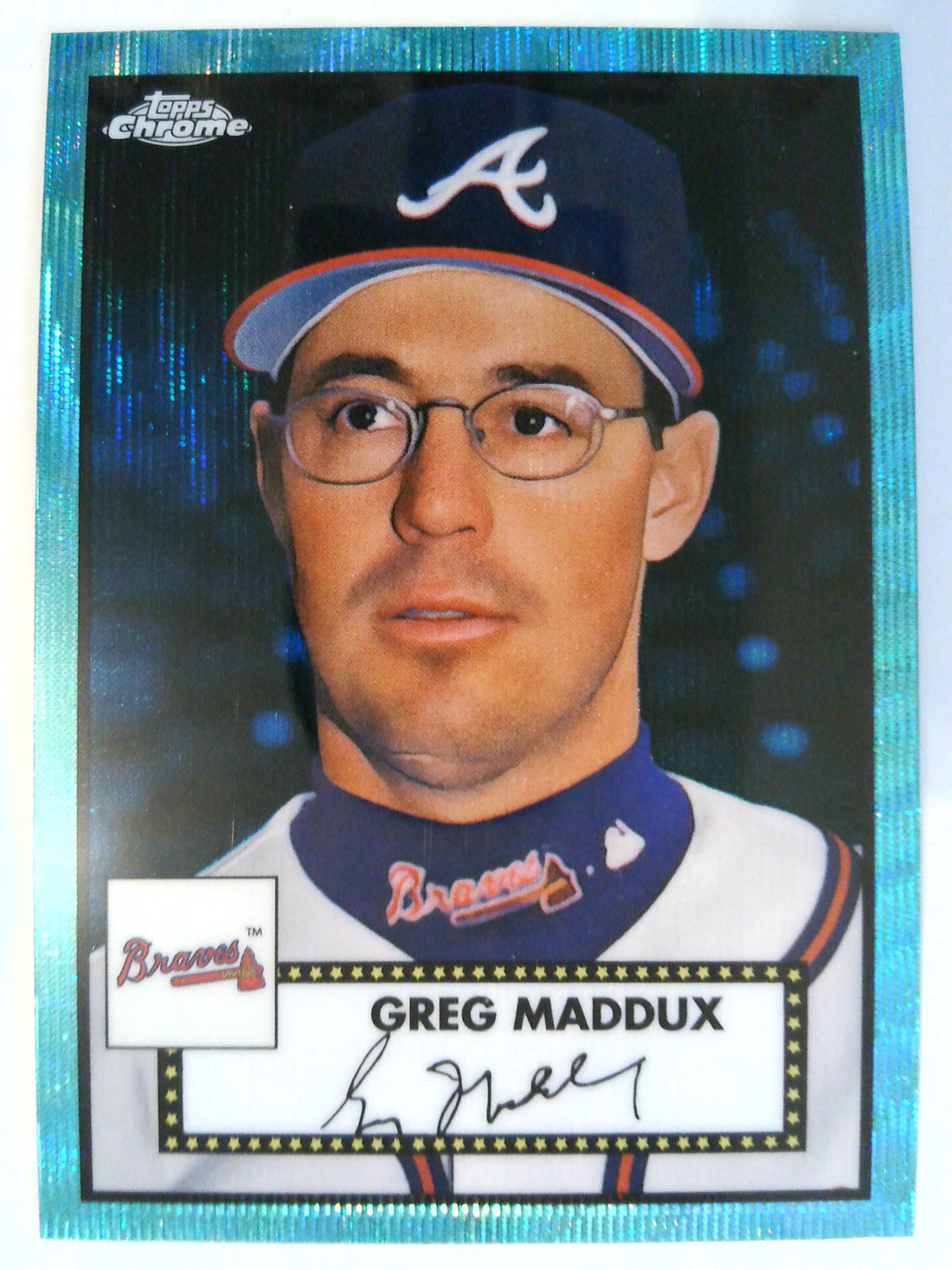 2021 Topps Chrome Platinum Anniversary Aqua Wave Refractor Greg Maddux #496
