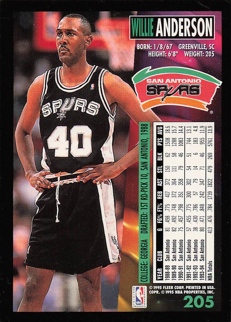 1994-95 Fleer European Basketball Willie Anderson #205