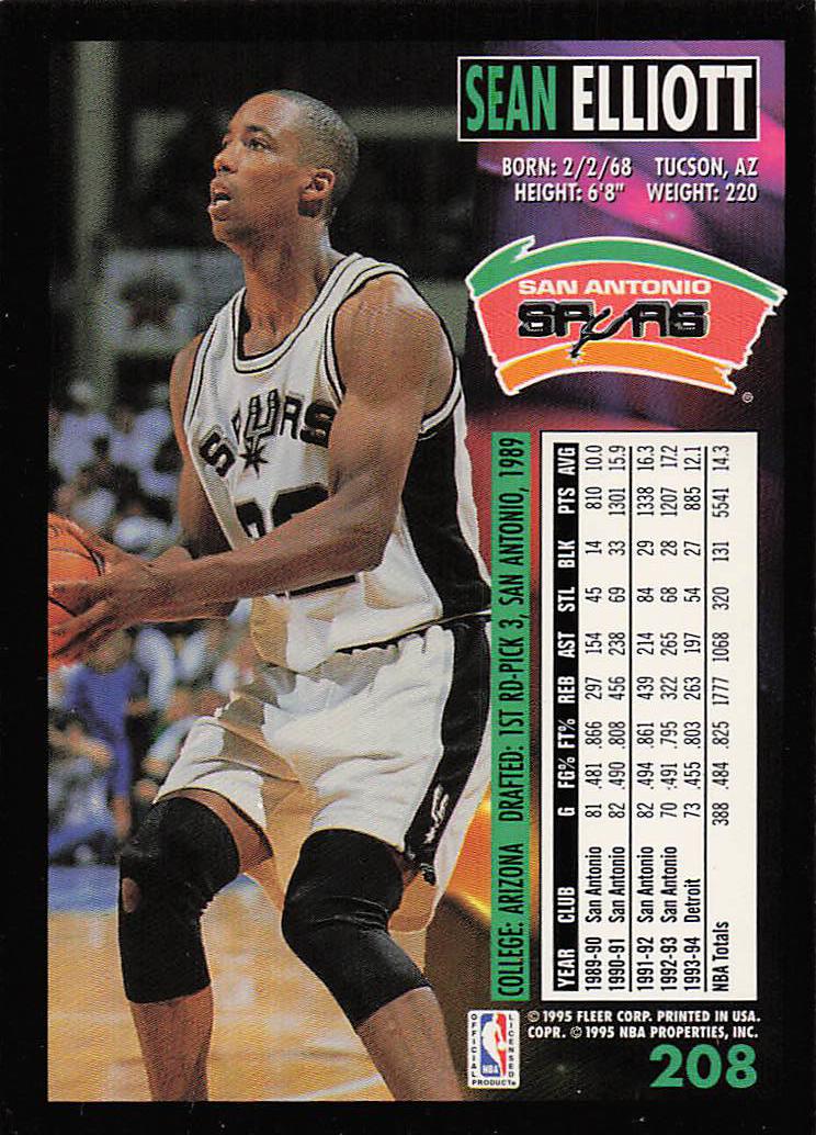 1994-95 Fleer European Basketball Sean Elliott #208