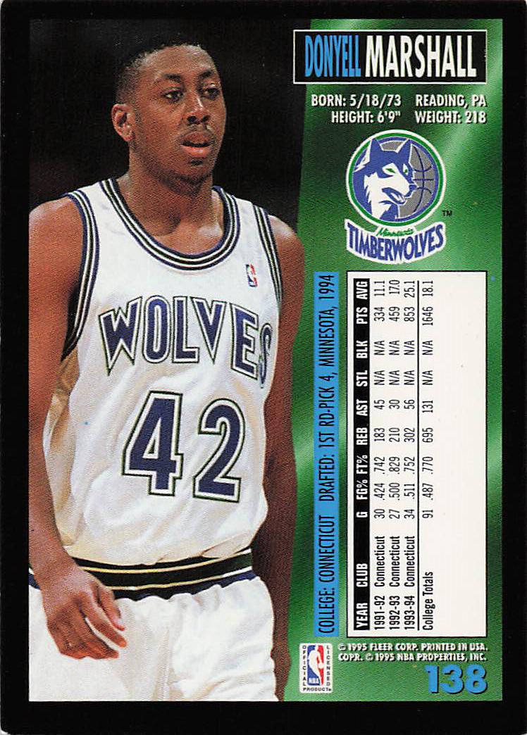 1994-95 Fleer European Basketball Donyell Marshall #138