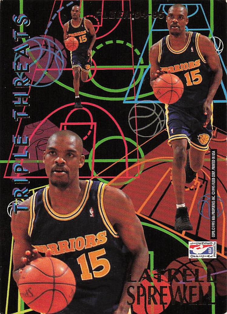 1994-95 Fleer European Triple Threats Latrell Sprewell / Karl Malone #NNO