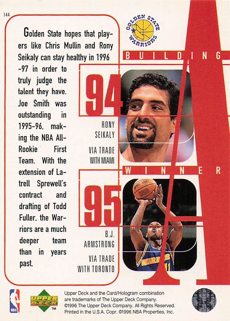 1996-97 Upper Deck Smith / Sprewell / Mullin / Seikaly / Armstrong BW #144