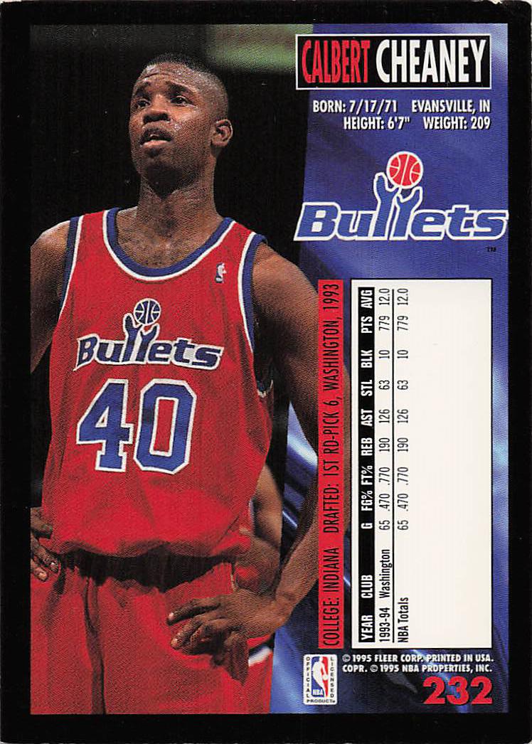 1994-95 Fleer European Basketball Calbert Cheaney #232
