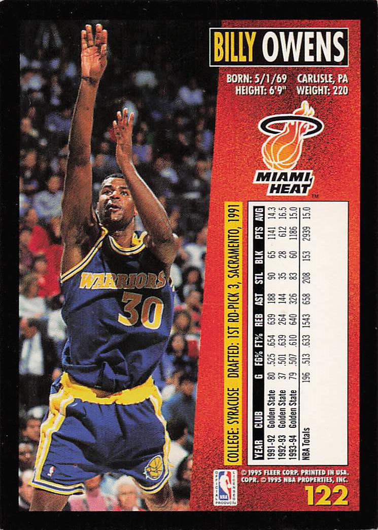 1994-95 Fleer European Basketball Billy Owens #122