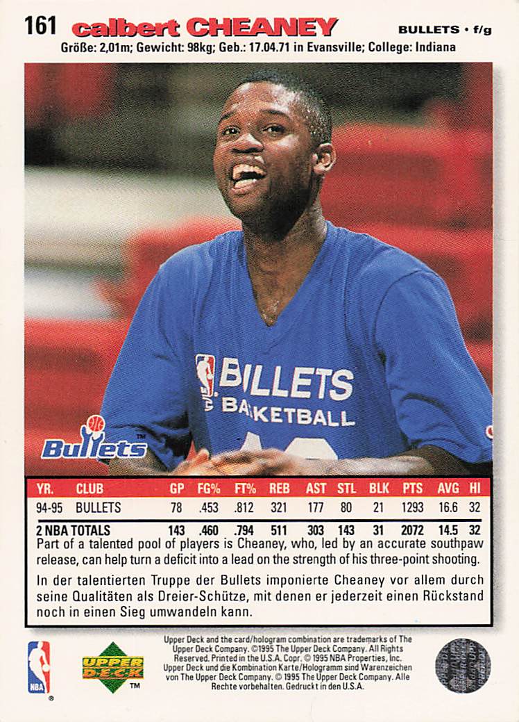 1995-96 Collector's Choice German I Basketball Calbert Cheaney #161