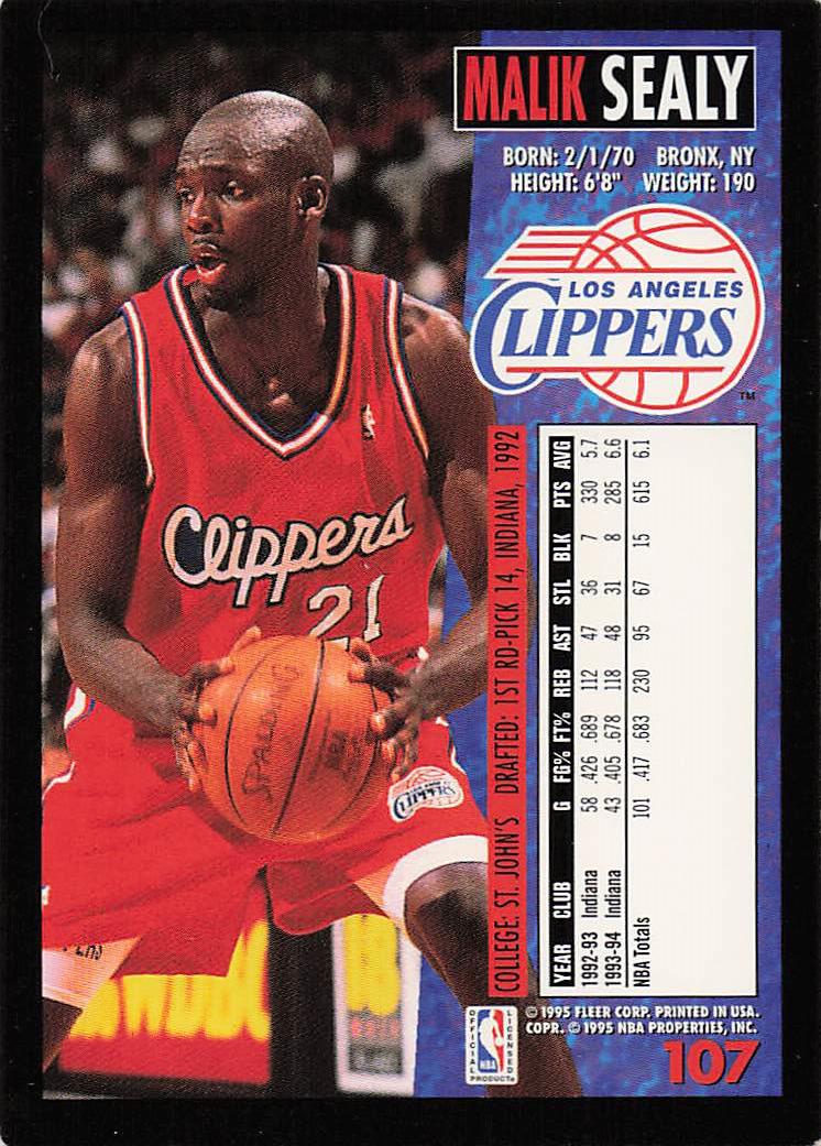 1994-95 Fleer European Basketball Malik Sealy #107
