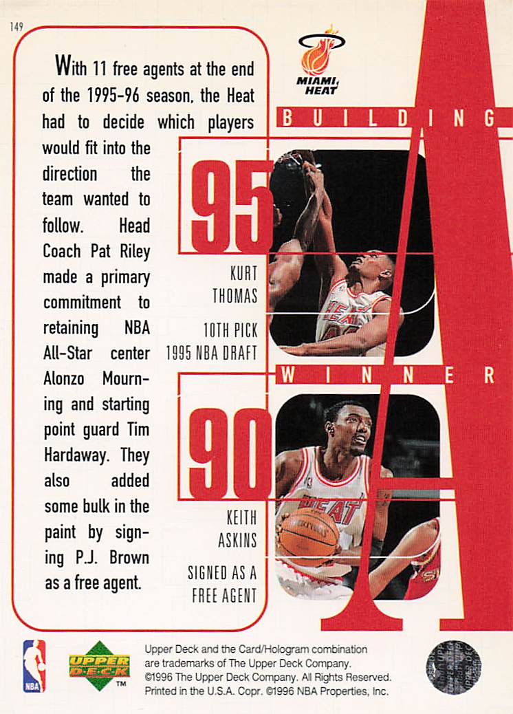 1996-97 Upper Deck Mourning / Hardaway / Danilovic / Thomas / Askins #149