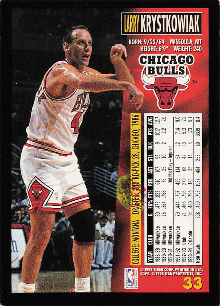 1994-95 Fleer European Basketball Larry Krystkowiak #33
