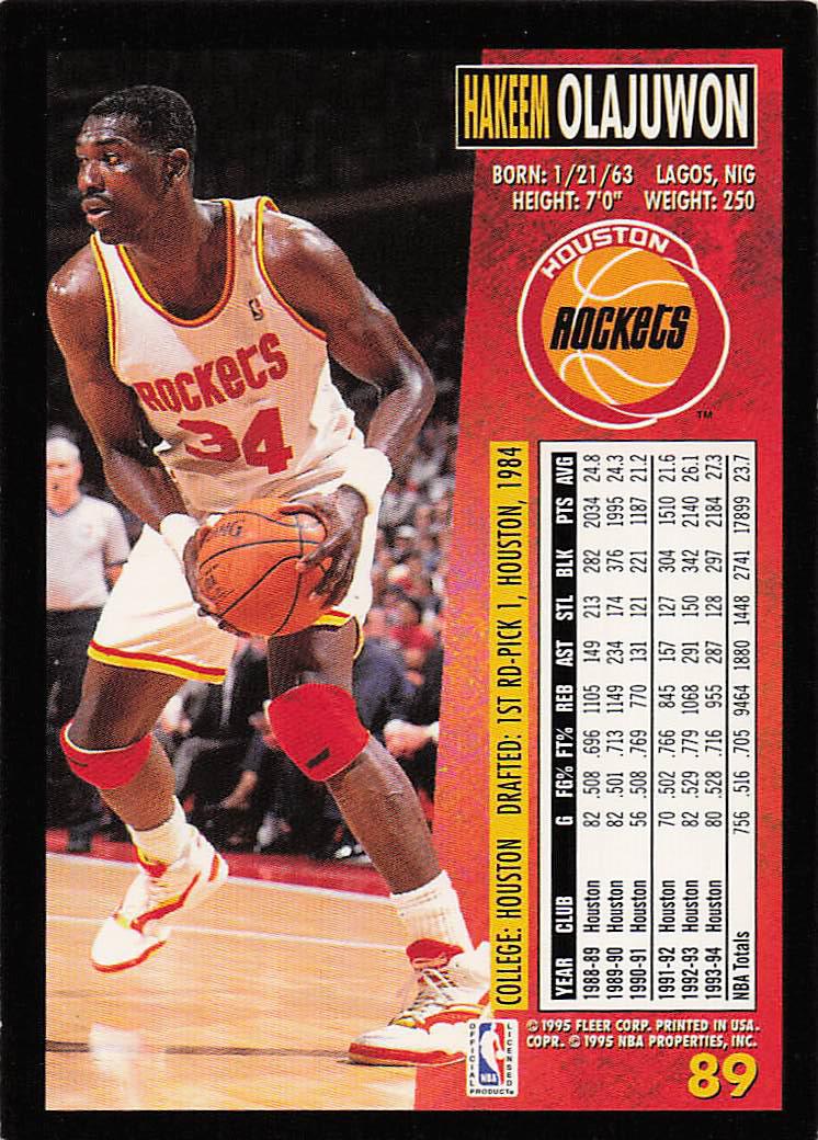 1994-95 Fleer European Basketball Hakeem Olajuwon #89
