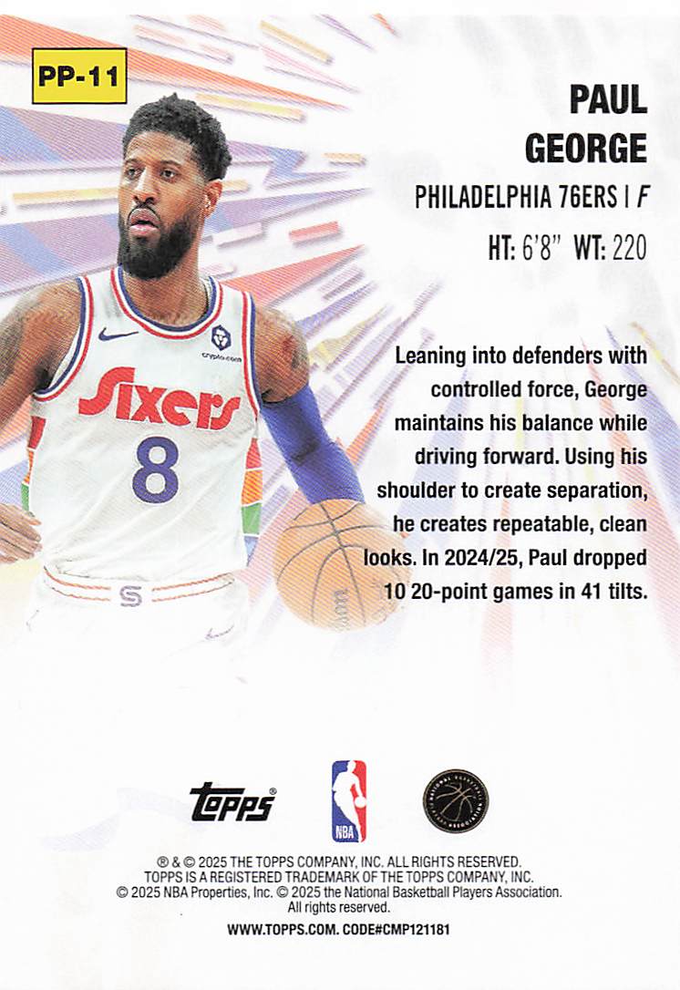 2025-26 Topps Basketball Power Players Paul George #PP-11