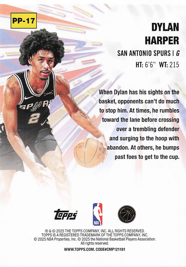 2025-26 Topps Basketball Power Players Dylan Harper #PP-17