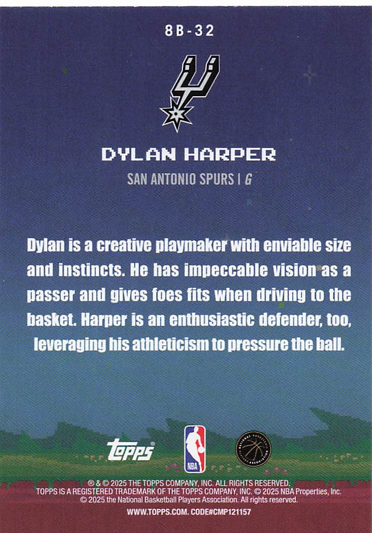 2025-26 Topps Basketball 8-Bit Ballers Dylan Harper #8B-32