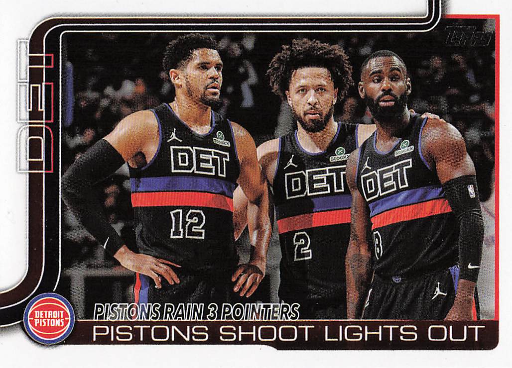 2025-26 Topps Basketball Pistons Rain 3 Pointers: Pistons Shoot Lights Out #279