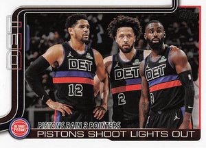 2025-26 Topps Basketball Pistons Rain 3 Pointers: Pistons Shoot Lights Out #279