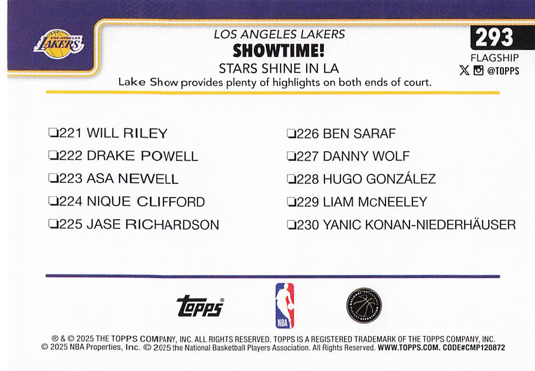 2025-26 Topps Basketball Showtime!: Stars Shine in #293