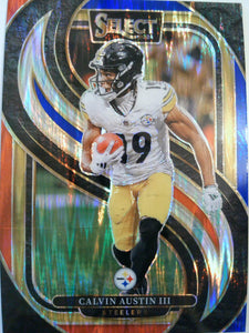 2024 Panini Select Football Black & Blue Prizm Shock Calvin Austin III #133