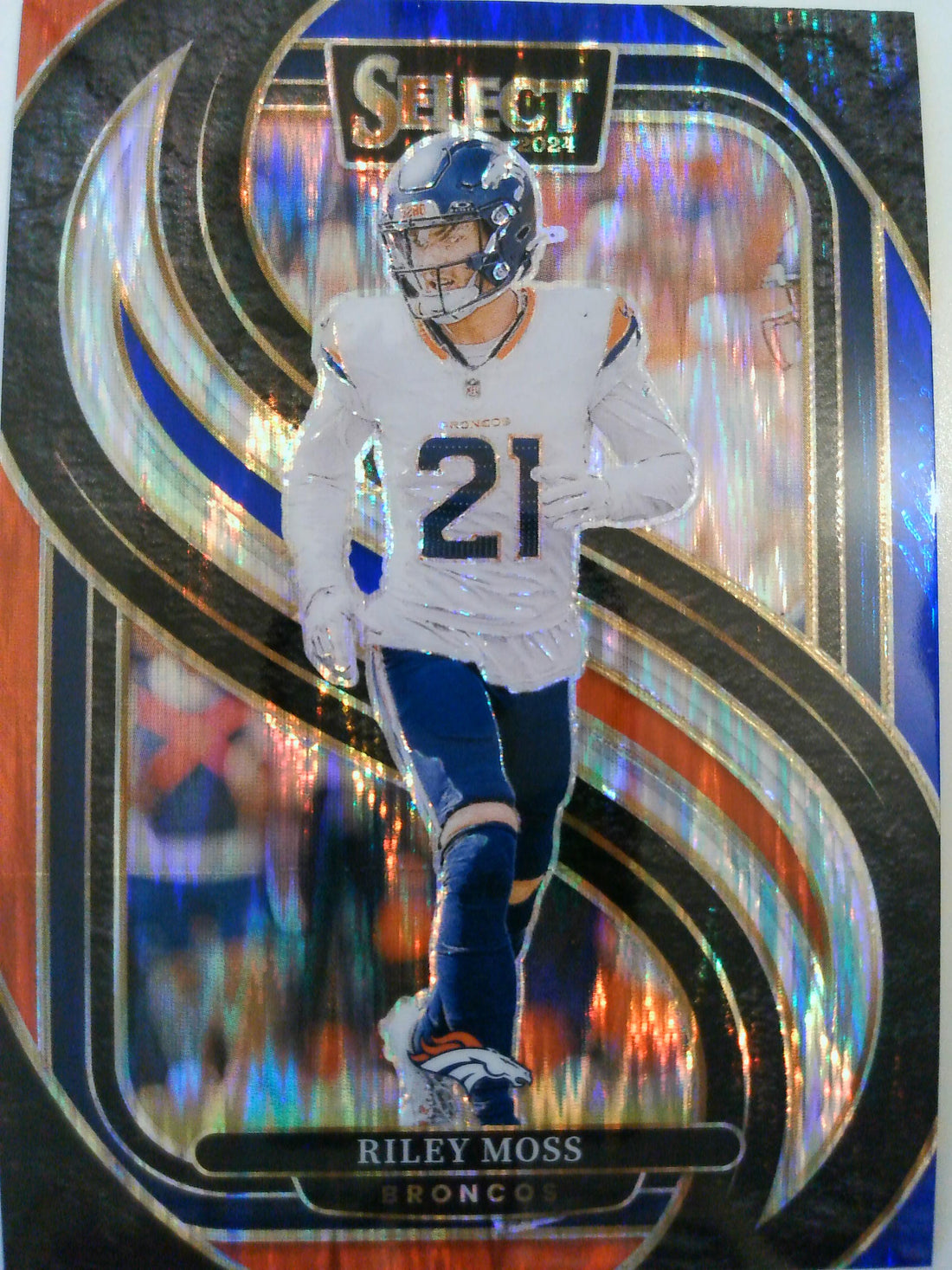 2024 Panini Select Football Red & Blue Prizm Shock Riley Moss #190