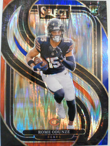 2024 Panini Select Football Red & Blue Prizm Shock Rome Odunze #136 Rookie