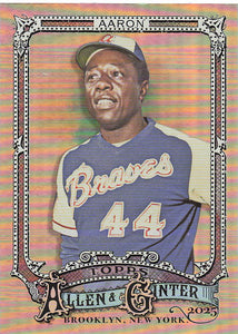 2025 Topps Allen & Ginter Baseball Silver Portrait Hank Aaron #13