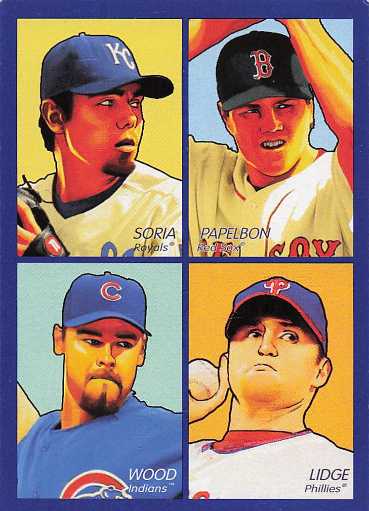 2009 Upper Deck Goudey 4-in-1 Blue Soria / Papelbon / Lidge / Wood #35-49