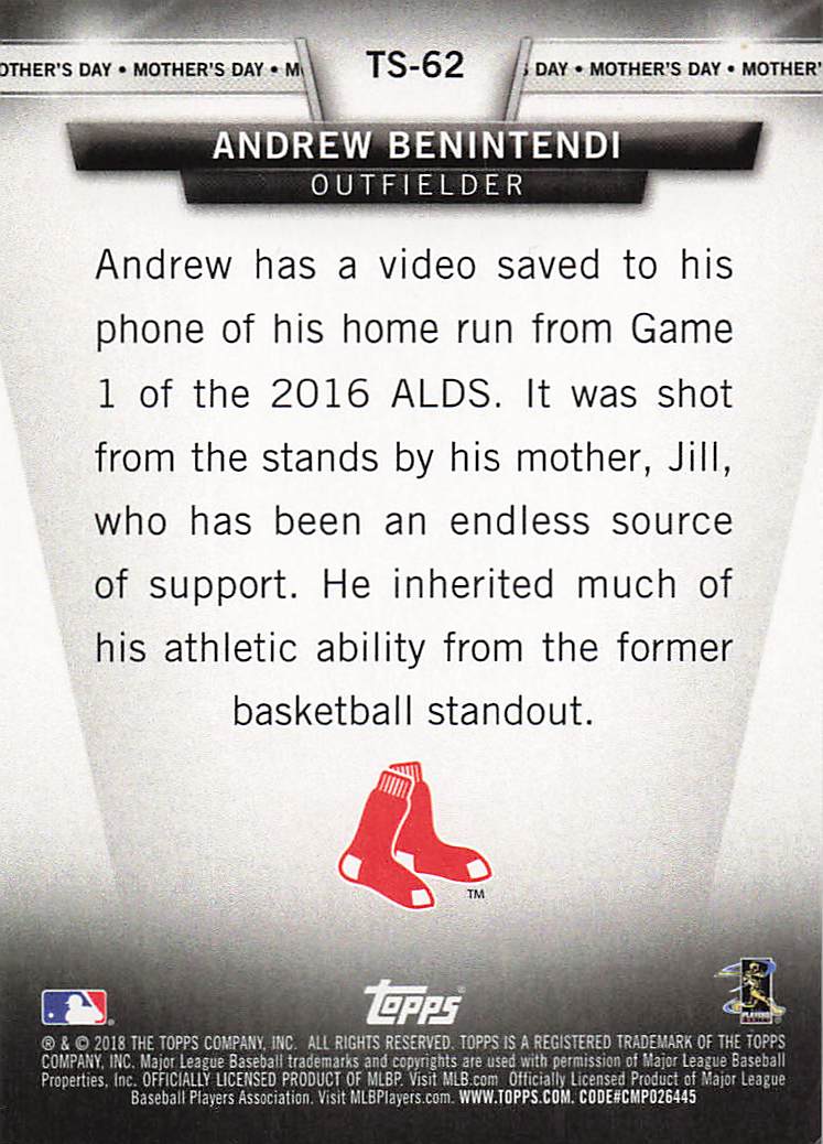 2018 Topps Baseball Topps Salute (Series One) Andrew Benintendi #TS-62