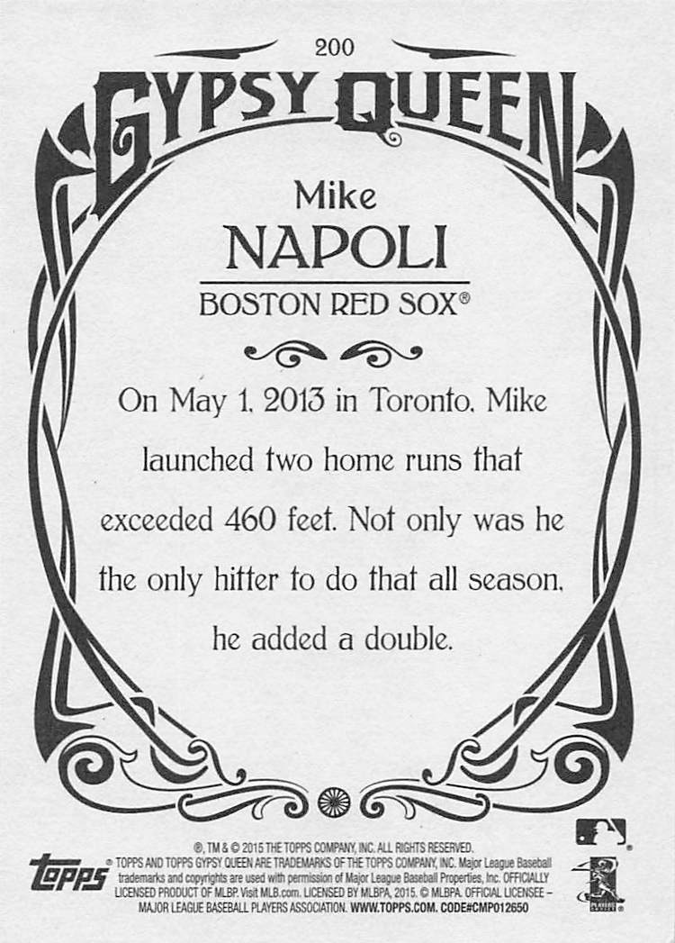 2015 Topps Gypsy Queen Baseball Mike Napoli #200