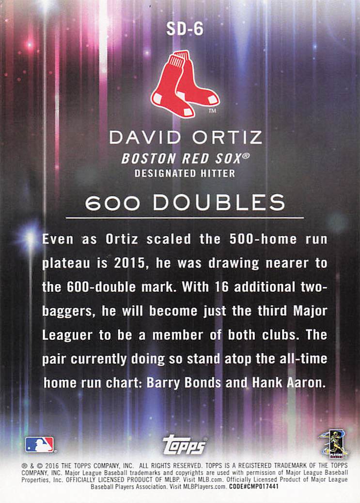 2016 Topps Opening Day Baseball Striking Distance David Ortiz #SD-6
