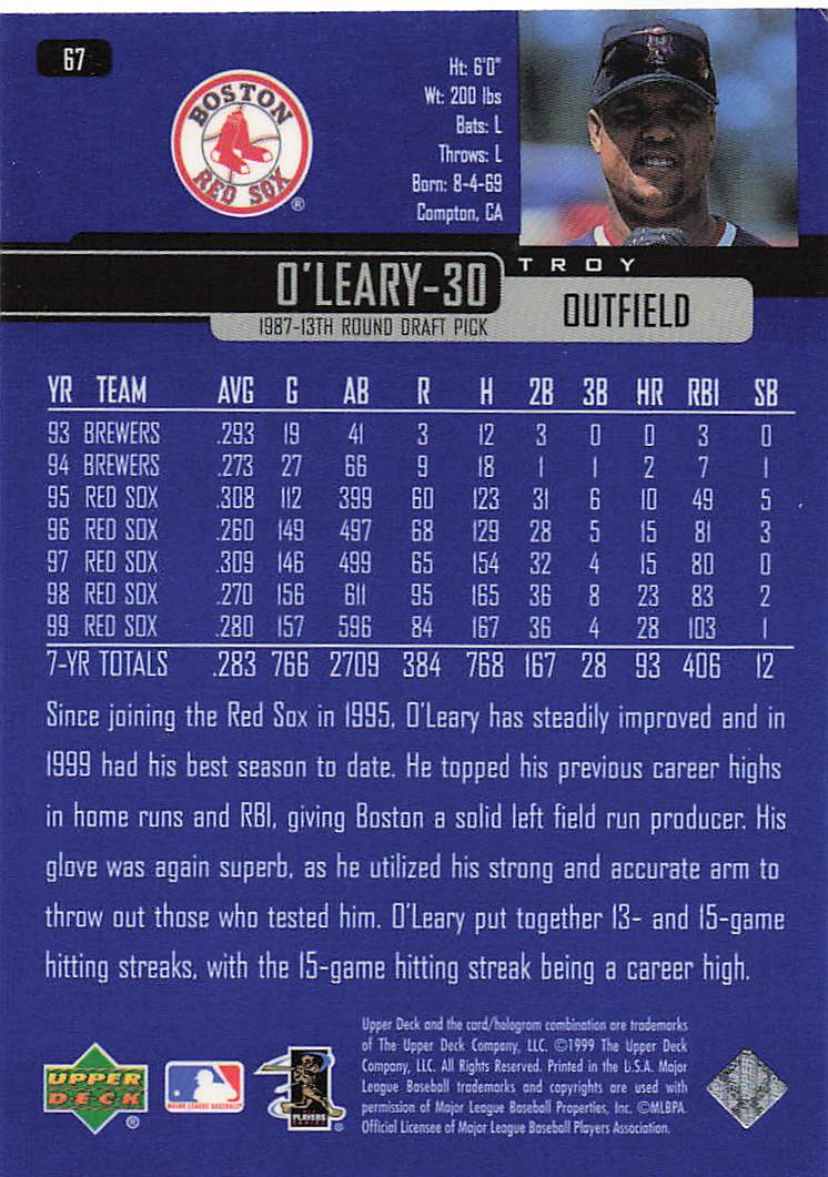 2000 Upper Deck Baseball Troy O'Leary #67