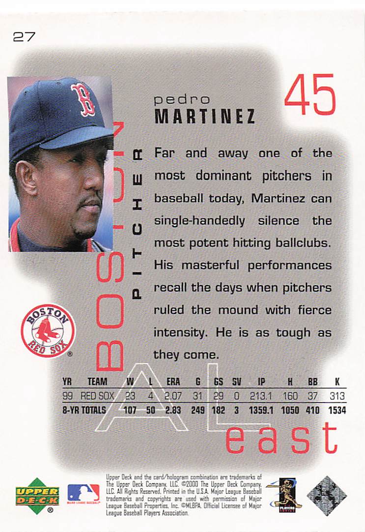 2000 Upper Deck Pros & Prospects Baseball Pedro Martinez #27