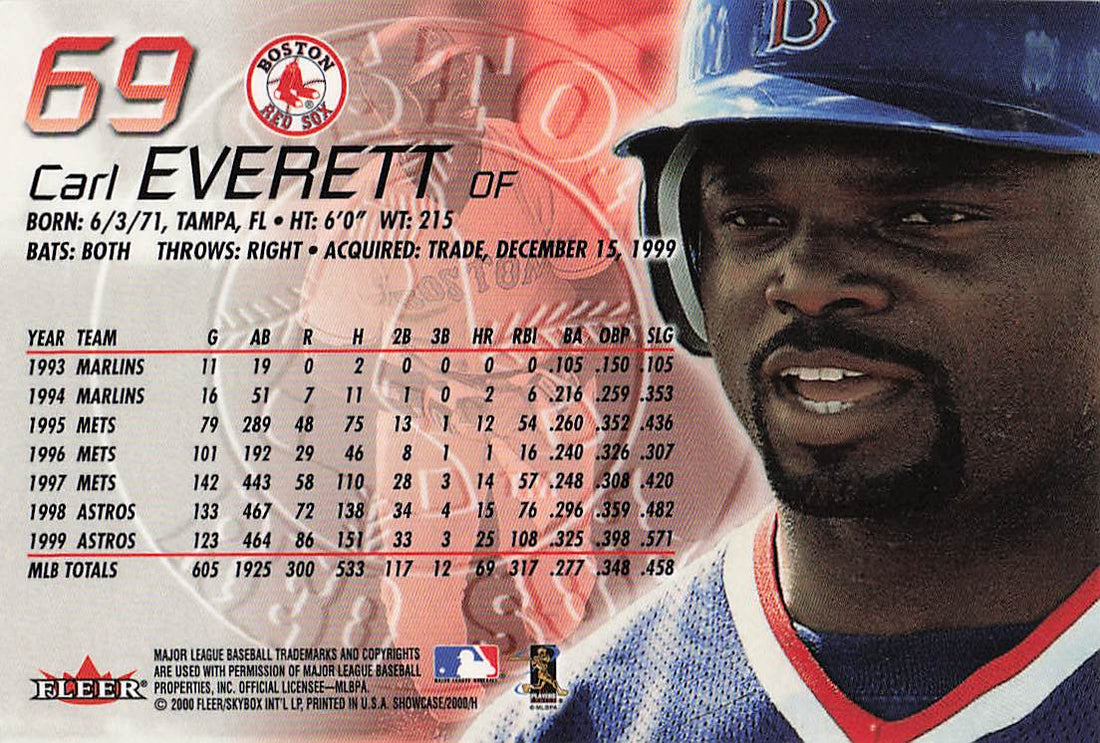 2000 Fleer Showcase Baseball Carl Everett #69