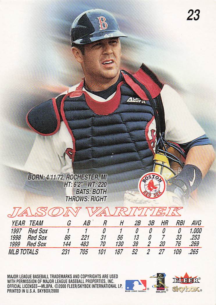 2000 SkyBox Baseball Jason Varitek #23
