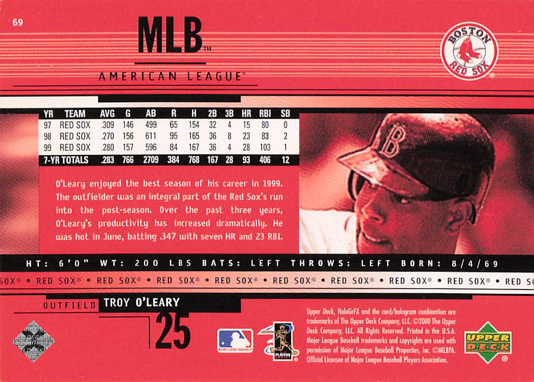 2000 Upper Deck HoloGrFX Baseball Troy O'Leary #69