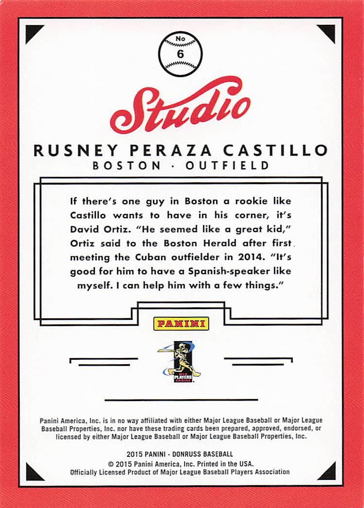 2015 Donruss Baseball Studio Rusney Castillo #6
